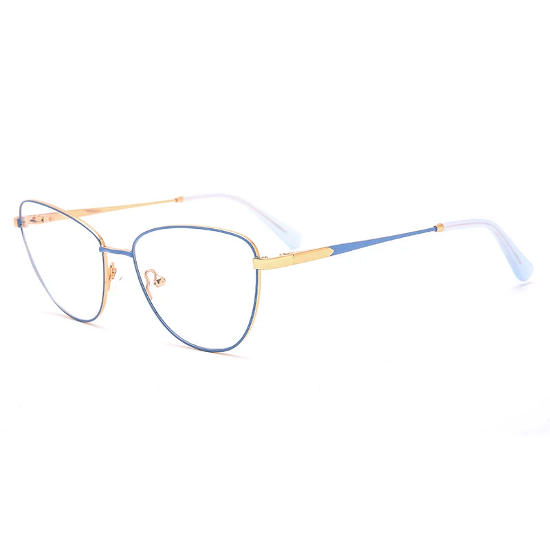 0224 Hot Ultralight Sky Blue Metal Full Frame Optical Glasses