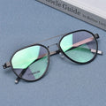 Lightweight Titanium Aviation Spectacles for Men Large Optical Glasses with Solid Pattern Eyewear