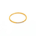 Joolim Jewelry Wholesale 18K Gold Plated Super Fine Six Zirconia Thin Stainless Steel Rings for Women Dainty Jewelry