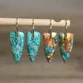 Dainty Sea Sediment Jasper Dangle Earrings for Women Yoga Meditation 18k Gold Plated Natural Gemstone Bohemian Drop Earrings