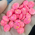 Opal Striped Fire Black Blue Pink Purple Opal Vertical Fire Flat Bottom Cabochon Oval Opal Stone