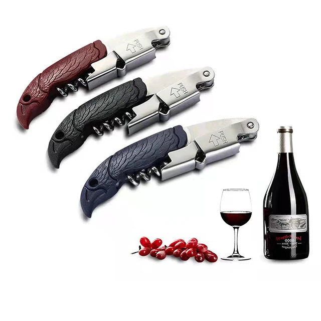Wholesale Wine Accessories Plastic Stainless Steel Carbon Seahorse Waiter Red Wine Opener Corkscrew