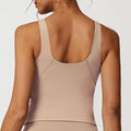 MAYYOUNG Deep V-Neck Fitness Tank Top Quick Drying Yoga Bra for Adults with Simple Breathable Wide Strap Vest Sports Bra