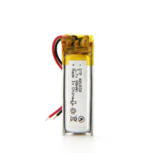 Smallest Mini Lithium Batteries DTP 401030 3.7V 80mAh Small 3.7v Rechargeable Li-polymer Lipo Battery for bluetooth USB