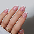 BTArtbox Short Square Stars Design Reusable Stick on Fake Nails Set Wholesale Soft Gel Custom French Tips Press on Nails En Gel