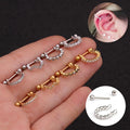 2023 Fashion New Stainless Steel 18K Gold Micro Inlaid Zircon Human Body Puncture Jewelry Cartilage Piercing Earrings