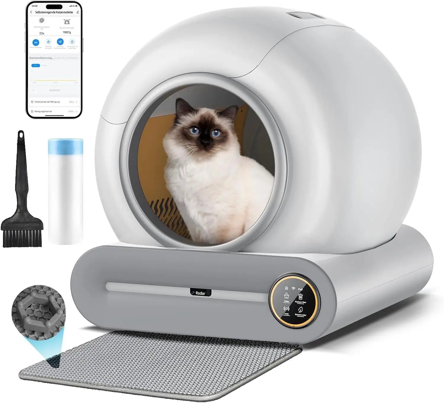 New Design Automatic Smart Cat Litter Box Furniture Auto APP Control Intelligent Self-Cleaning Cat Toilet & Accessory