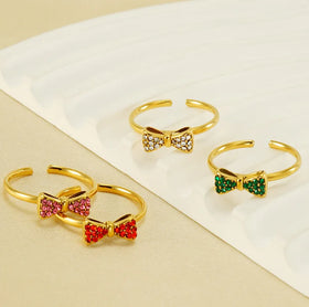 Women's Fashion Jewelry Stainless Steel Non-fading Bowknot Ring