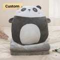 Custom Shape Toys Plush Pillow Blanket Comfortable Flannel Fleece Pillow Blanket Travel Panda Blanket and Pillow Set