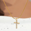 YF3692 Stainless Steel Minimalist Style Jewelry  18k Gold Plated Anti Allergic Round Snake Chain Zircon Necklace