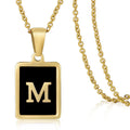 HOTWAY Wholesale Stainless Steel Enamel 26 Letter Pendant Necklace Fashion Epoxy Alphabet Necklace Jewelry Gift for Men Women