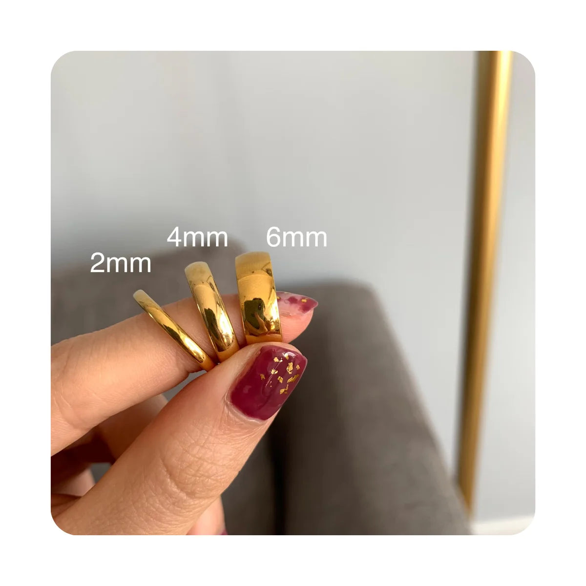 Minimalist Jewelry Waterproof Tarnish Free Bague Acier Inoxydable Femme Titanium Steel 18K Gold Plated Chunky Thick Open Ring