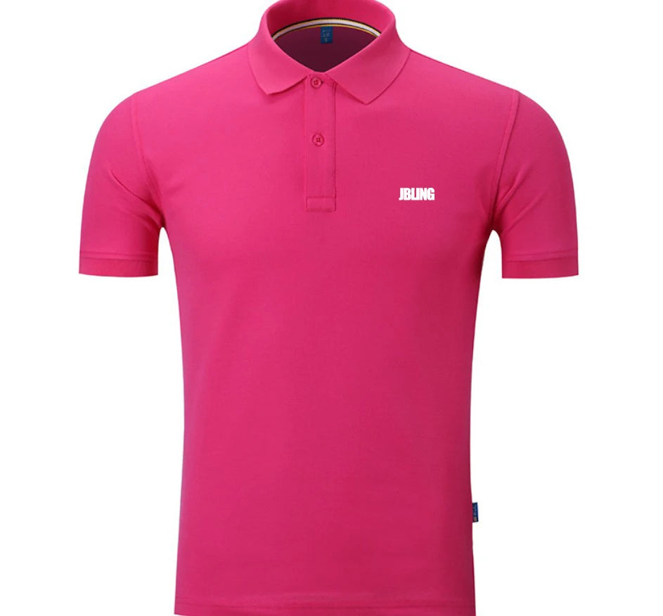 Company Plain 100% Cotton  Short Sleeve logo Polo Shirt