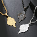 Collar De Acero Inoxidable Stainless Steel Punk Gothic Rose Skull Pendant Necklace for Men Titanium Steel Gold Plated Jewelry