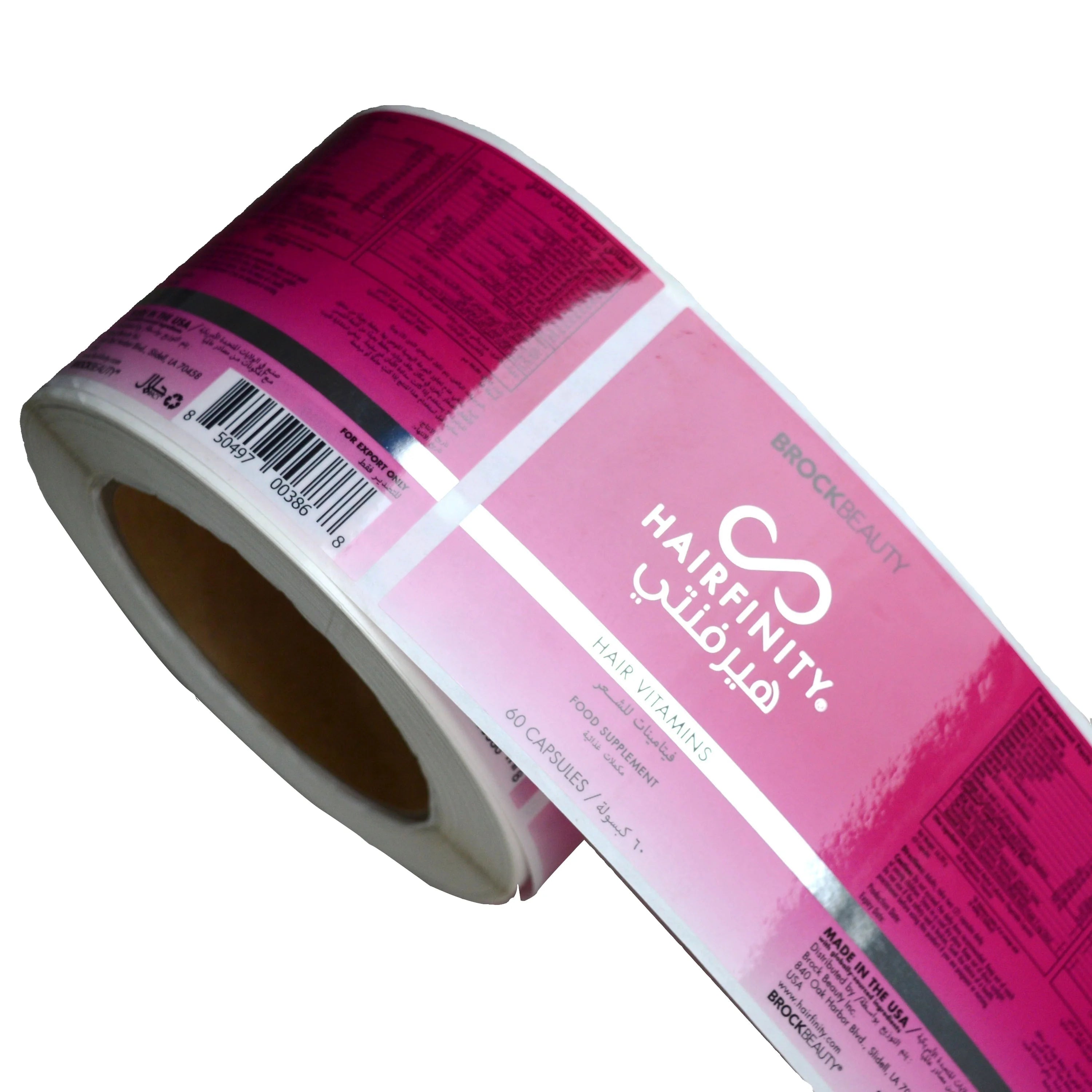 Transparent Clear Vinyl Adhesive Stickers with Silver Foil Stamping Labels for Shampoo & Essential Oil Bottles Waterproof