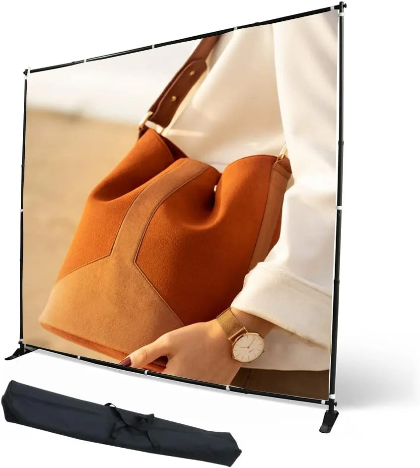 Adjustable 8ft 10ft Large Format Banner Stand Aluminum Frame Polyester Flags-Wedding/Event Photography Backdrop for Trade Shows