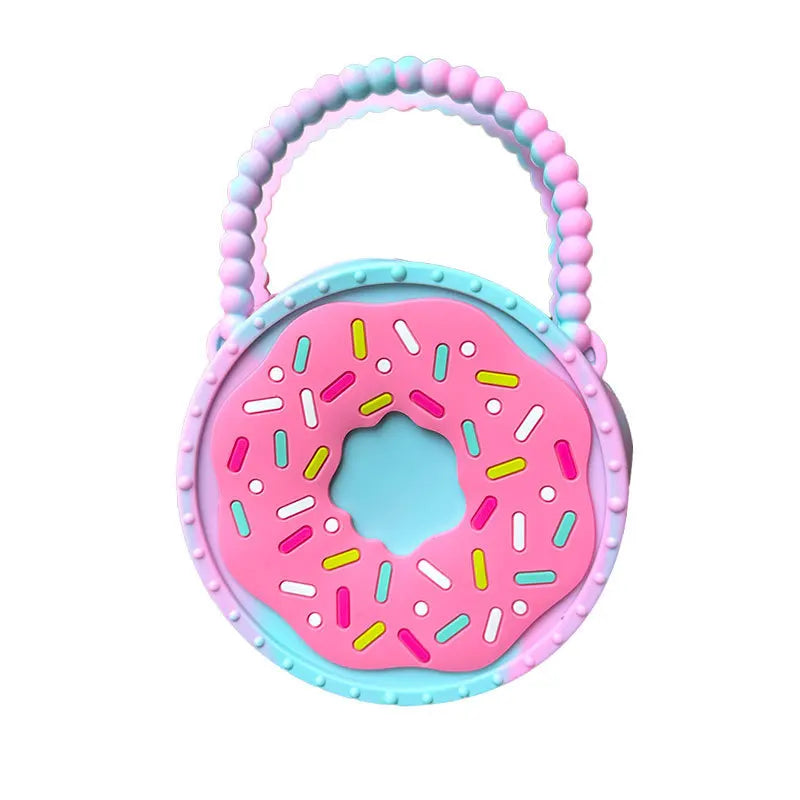 Cute Food&Fruit--Shaped Silicone Crossbody Bags Set - Beaded Handle Handheld Purse for Kids & Women