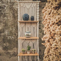 Boho 3-Tier Cotton Handmade Home Living Room Decor Wood Board Macrame Wall Hanging Shelf