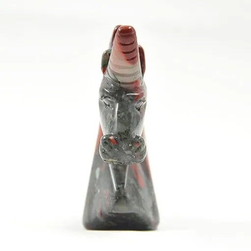 Huiying Hand Carved Decoration Gemstone Horse Natural 50*45*20mm African Blood Stone Animal Unicorns