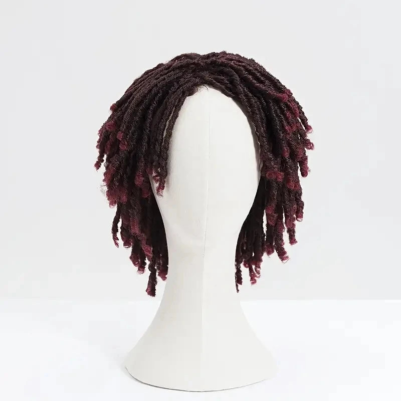 New Fashion Natural Afro Kinky Curly Crochet Machine Made Synthetic Ombre Wigs for Black Women Dreadlocks Cosplay Wigs