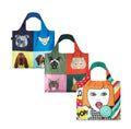 Portable Digital Printed Cloth Folding Shopping Bag Fold up Reusable Shopping Bags with Double Layers Stronger Handles