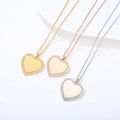 2025 Fashion Personalized Diamond Heart Laser Necklace with Link Chain Gold Silver Plated Stainless Steel Low MOQ for Men