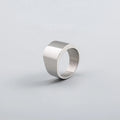 Personality Fashion Minimalist Stainless Steel Waterproof Wide Geometric Smooth Surface Rings for Men