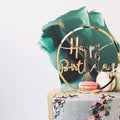 Wholesale Simple Accessories Circle Acrylic Cake Topper Happy Birthday Cake Topper Birthday Decoration