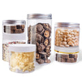 Clear Cosmetic Cream Container PET Plastic Jars with Metal Lids
