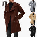 OEM Wholesale Hot Selling Fashion Men Stylish Outwear Long Sleeve Pocket Long Jacket Winter Slim Trench Coats