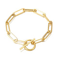 2025 Latest Design Elegant 925 Sterling Silver Chunky T-Bar Chain Bracelet Gold Plated Punk Religious Style for Weddings Gifts