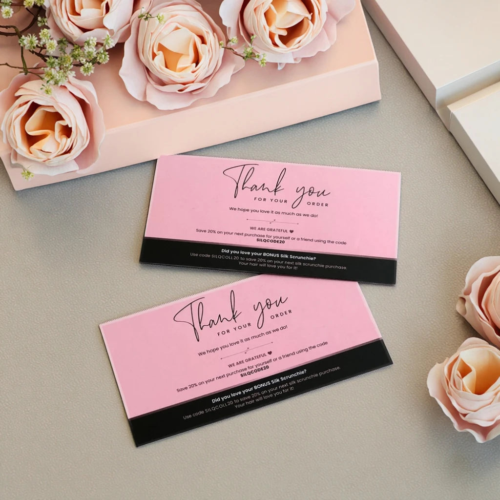 Wholesale 100pcs Free Shipping Luxury Wedding Gift Packaging Thank You Cards Black Design for Your Purchased