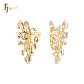FJ Fallon Fashion Jewelry Thousand Leaves Clip-On Earrings Plated in 14K Gold Brass Based
