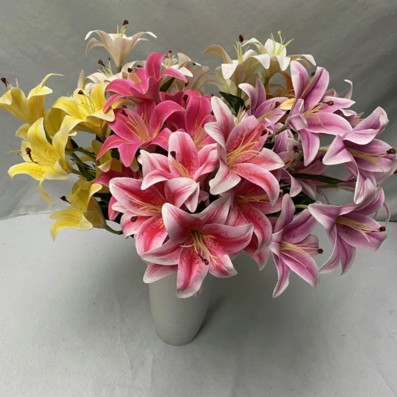 Ready to Ship Home Decor False Flowers PU Leather Soft Wedding Home Decorative Artificial Flowers
