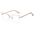PSTY95881 New Fashion Metal Frame Eyeglasses Cat Eye Spring Hinge Stainless Steel Glasses Women Anti Blue Light Eyewear