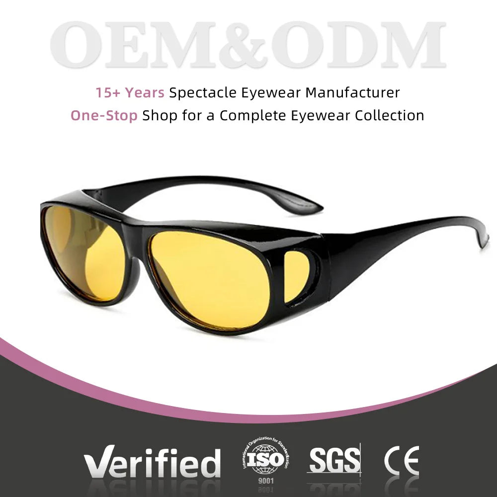 Wholesale Customization Anti Glare Car Night Vision Driving Glasses Fit Over Wraparound Polarized Sunglasses for Men Women