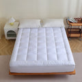 Wholesale Custom 100% Polyester Twin Queen King Size White & Dark Grey Memory Foam Bed Quilted Mattress Cover Protector Home Use