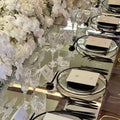 Plate115 Luxury Glass Transparent Clear Black Brim Charger Plates for Wedding Decoration