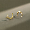 S925 Sterling Silver Lava Texture Gold Earrings Moon Simple Stud Earring Designer Earrings Women Luxury Jewelry