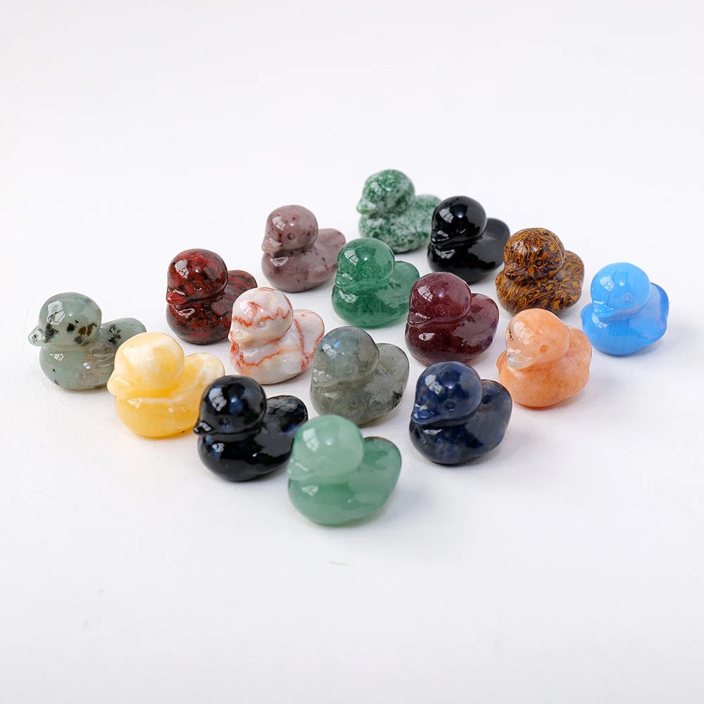 Pretty Healing Crystal Crafts Mini Crystal Duck Cute Animal Carvings for Gift