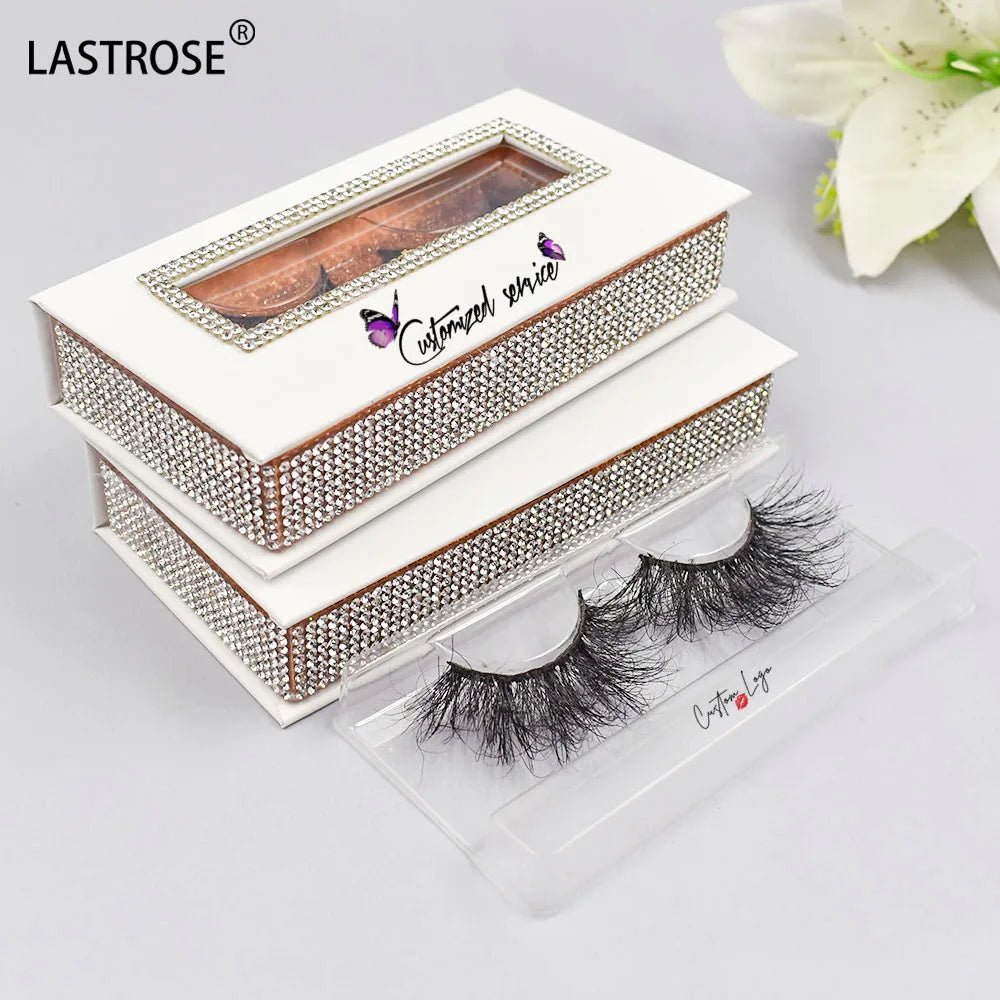 Diamond Eyelash Packaging Lashes Boxes Print logo with False Eyelash Private Label Mink Lash Packaging