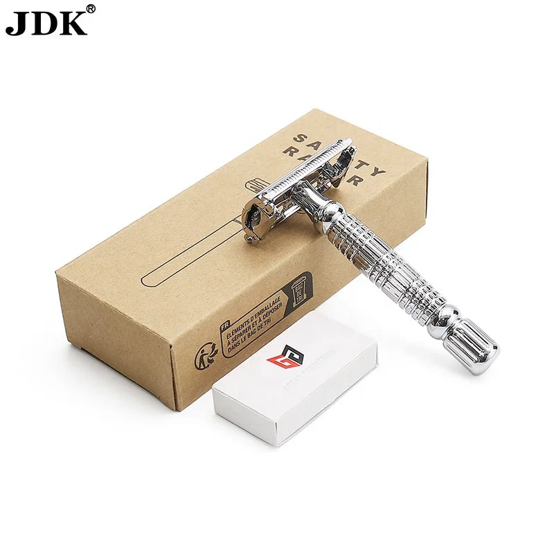 Double Edge Safety Razor for Men + 5 Swedish Steel Blades + Luxury Case. Smooth Reusable Eco-Friendly