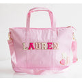Personalized Nylon Casual Tote Travel Bag Zipper Closure Two Handles Weekender Gym Style Customizable Size Color Women's Gift