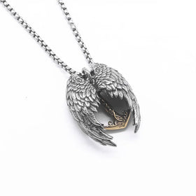 Wholesale Tarnish Free Jewelry Gold Plated Stainless Steel Wing Anchor Pendant Necklaces