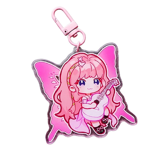 CNAWO Acrylic Digital Photo UV Printing Double Glitter Custom Charm Lightweight Keychain for Promotion Gift