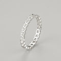 Fashionable Heart Shaped Hollow Design Ins Style Ring Trendy Sterling Silver Simple Ring for Women