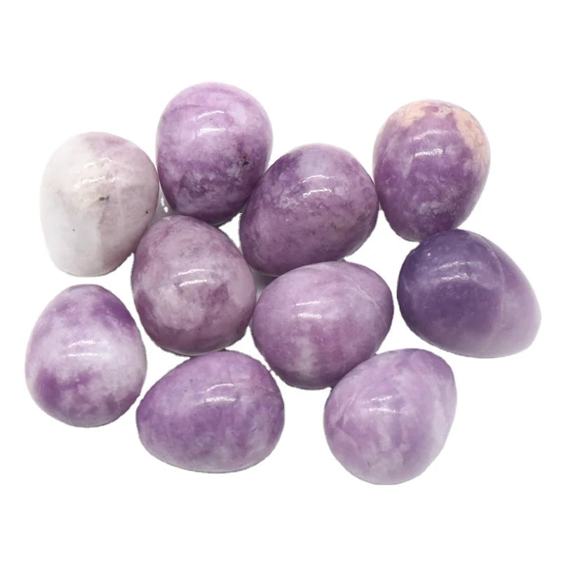 DIY Bulk Sale Healing Crystals Semi-precious Lepidolite Stone Egg Shape Stones for Gift