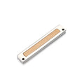 Yiwu Aceon Stainless Steel Environmental Metal Wood Jewelry Laser Engrave Rectangle Bezel Horizontal Bar Wood Connect Pendant