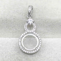 Sterling Silver 10*10mm Semi Mount Pendant Empty Support Blank Claw Setting S925 Mountain Base Holder Without Stone DIY Inlay