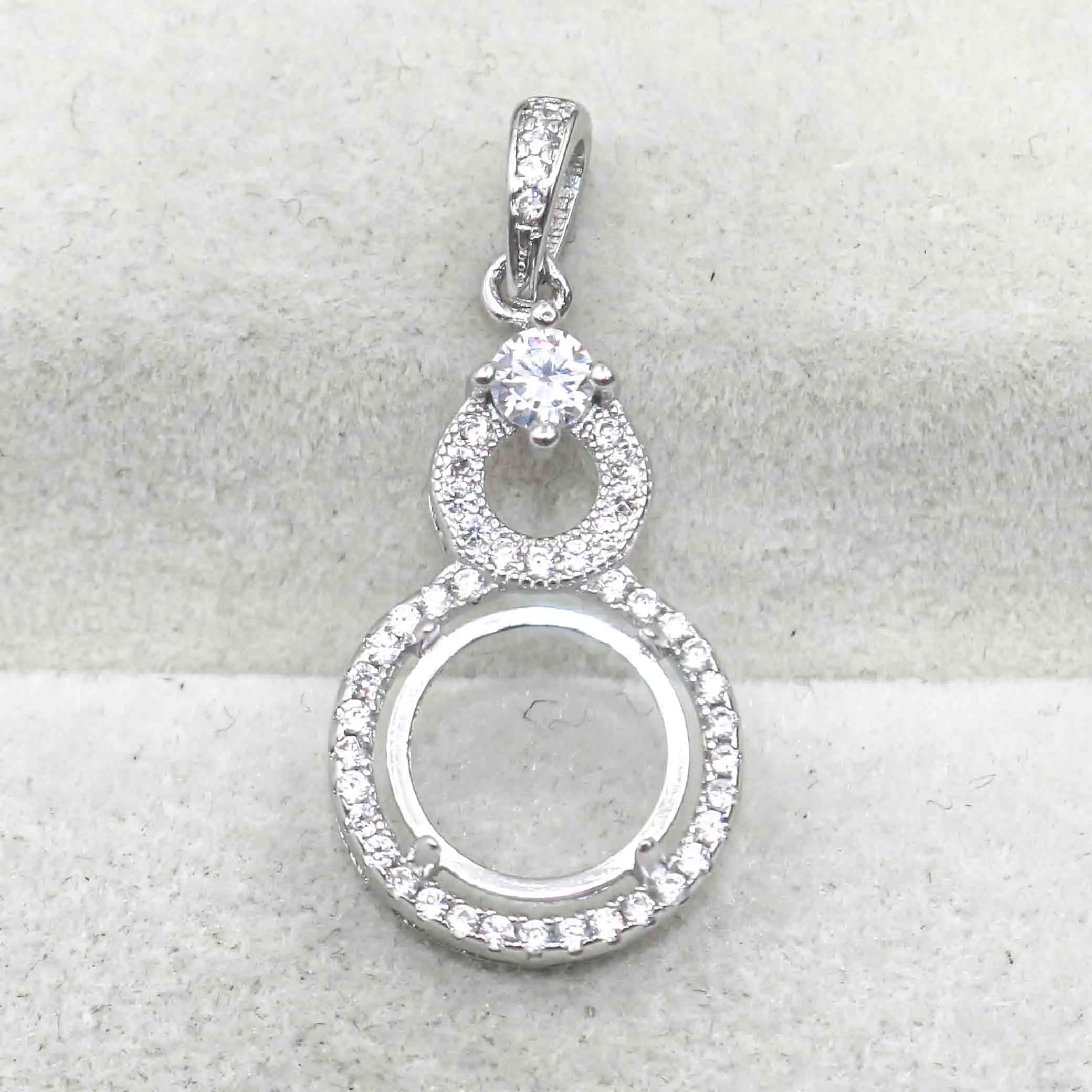 Sterling Silver 10*10mm Semi Mount Pendant Empty Support Blank Claw Setting S925 Mountain Base Holder Without Stone DIY Inlay